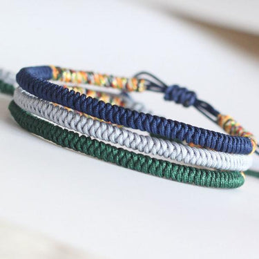 For HEALTH-3/pc Lucky Knots Bracelet Set- Hand Made by Tibetan Buddhist Monks